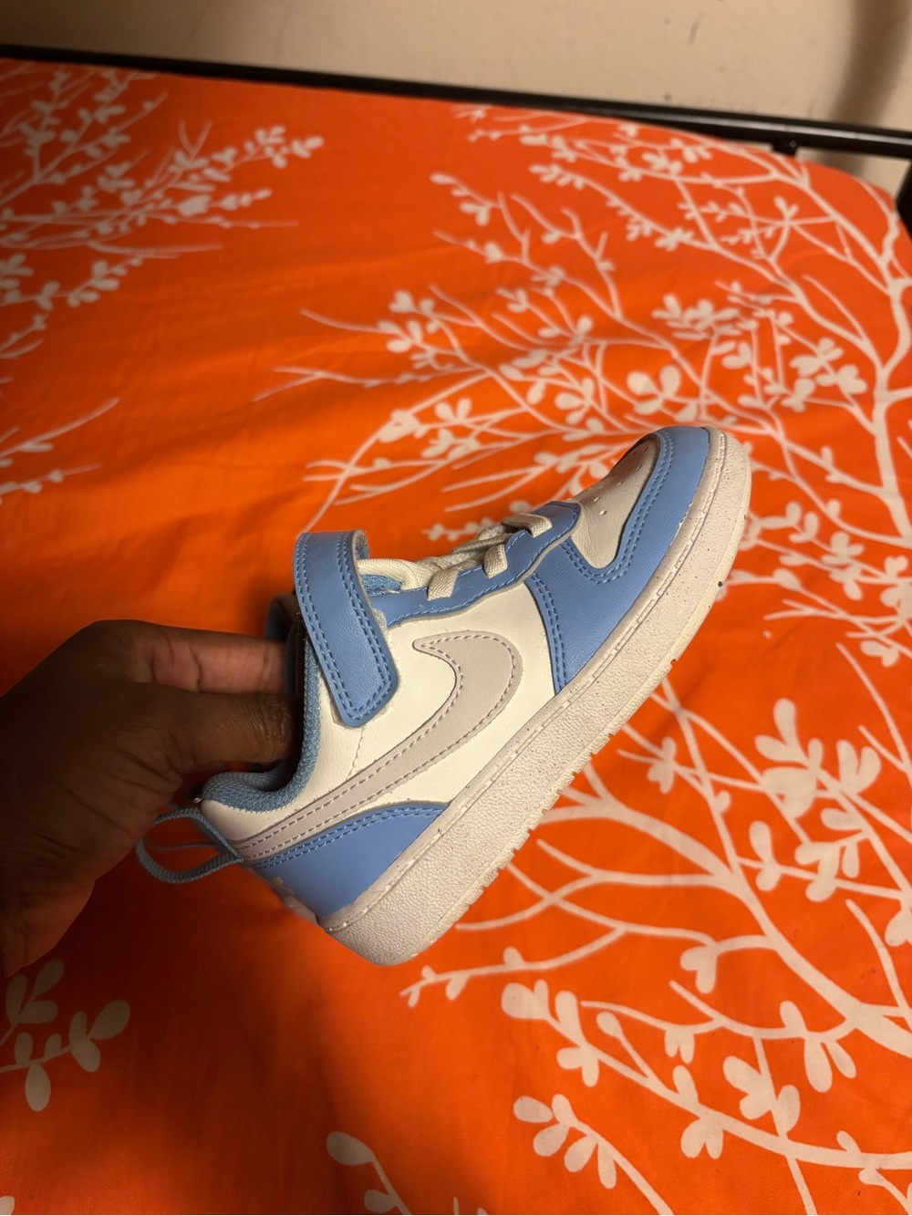 Nike Kids Blue and White Velcro Sneakers